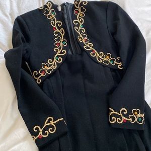 Albert nipon 1990s wool rhinestone dress
